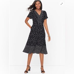 Talbots Flutter Sleeve Midi Dress